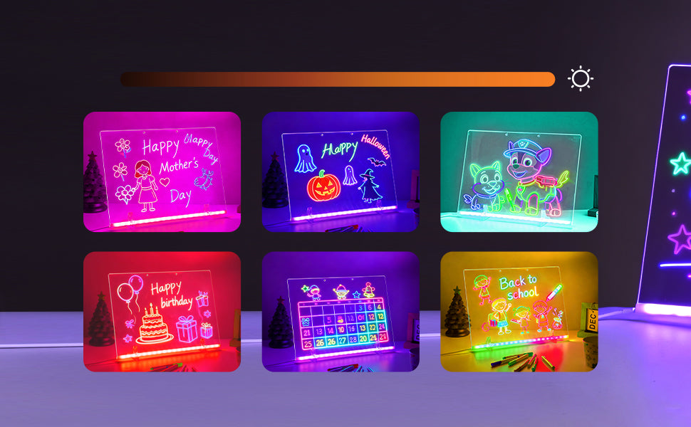 Led Light Up Drawing Board with 7 Colors,30x20cm''Led Note