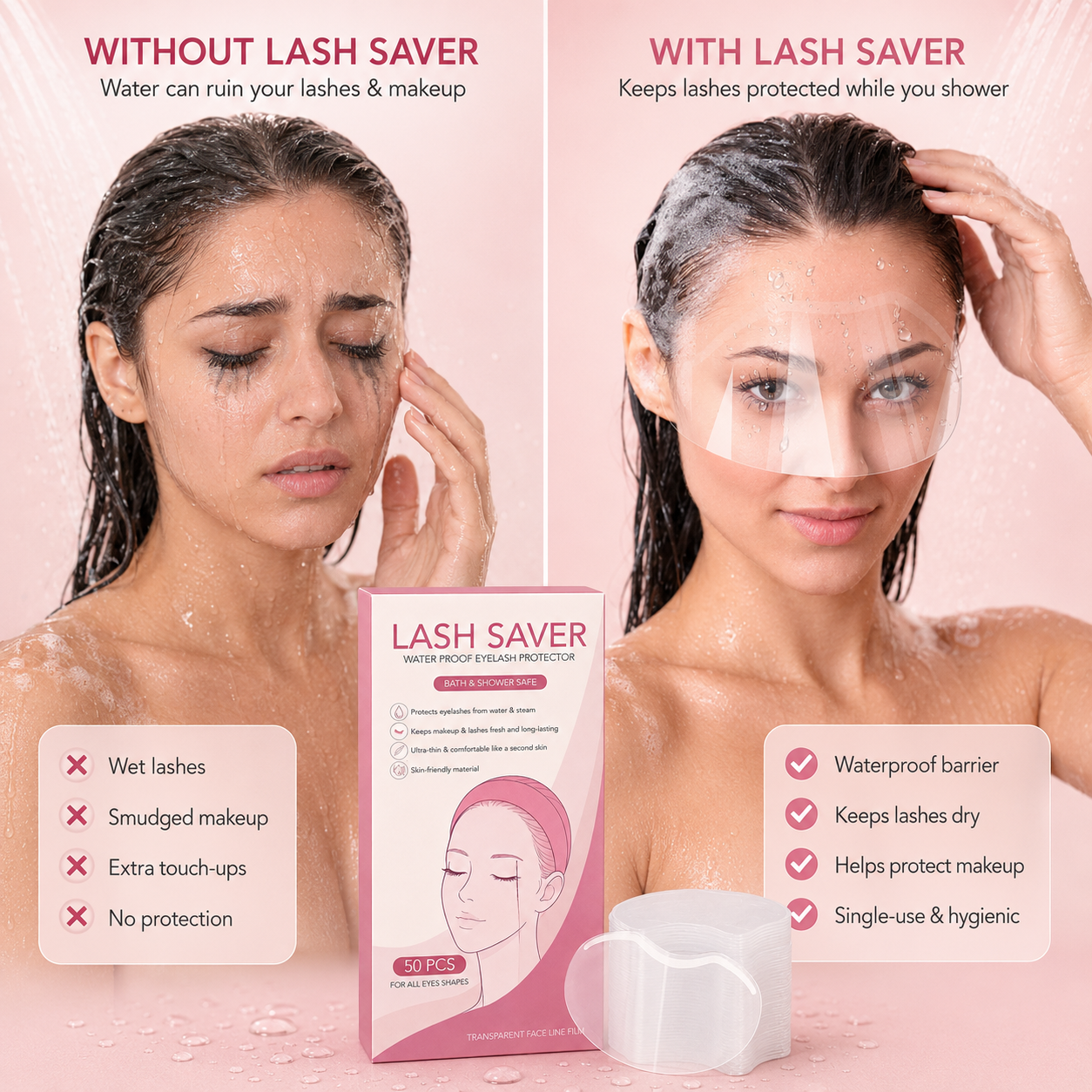 Lash Saver™ Waterproof Shower Shield