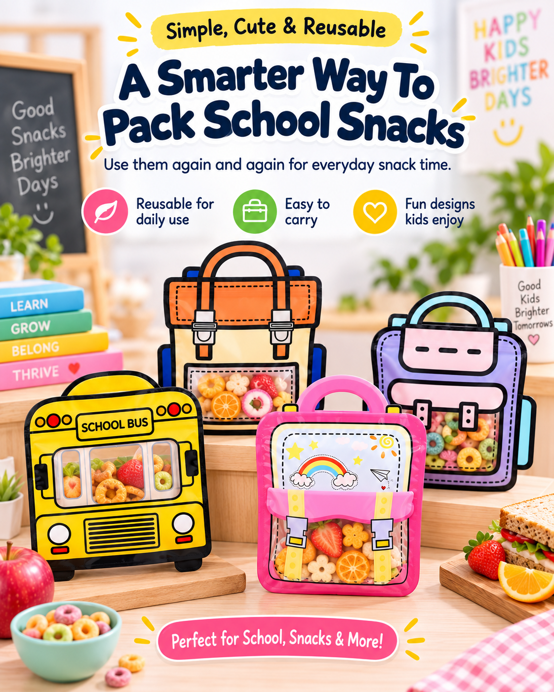 SnackBuddy Reusable Lunch Pouches