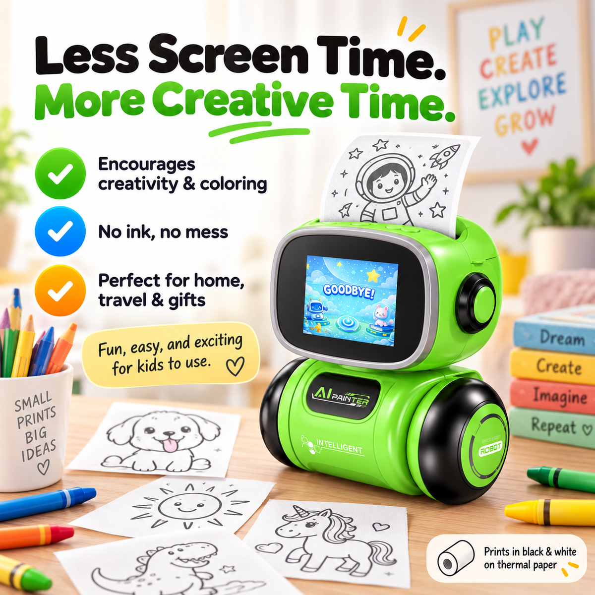 AI PrintBot™ – Kids Creative Printing Robot