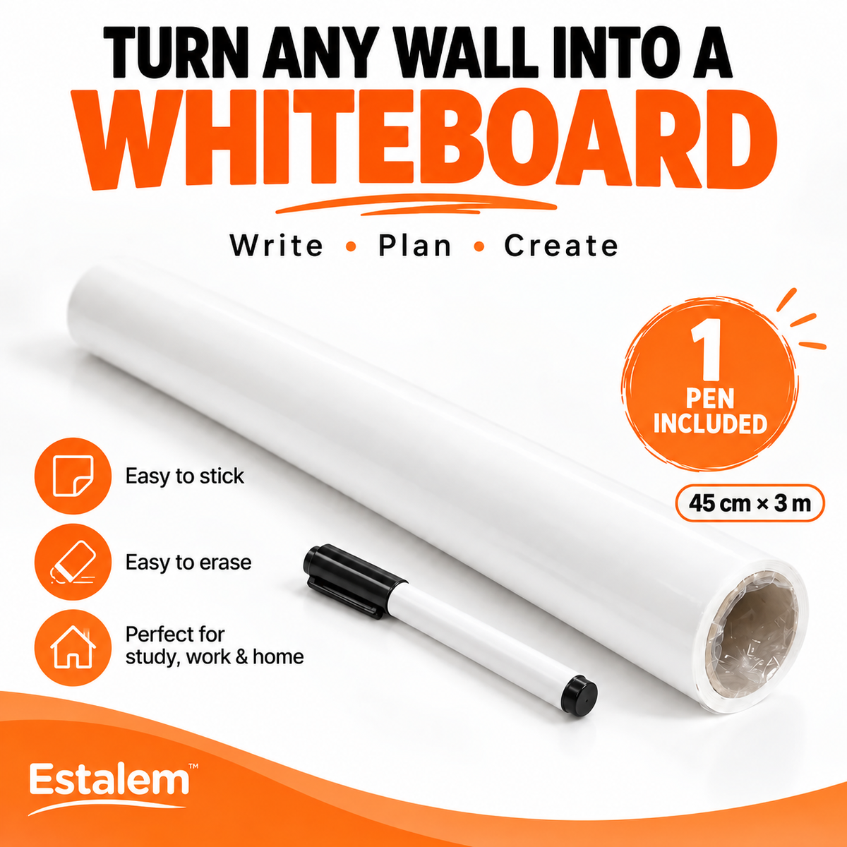 Peel & Write Whiteboard Roll