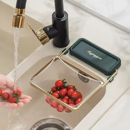 Foldable sink strainer collapsible vegetable fruit drainer basket