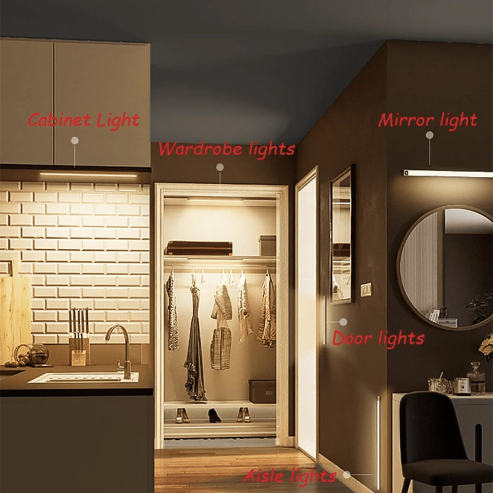 Magnetic LED lamp USB rechargeable motion sensor light
