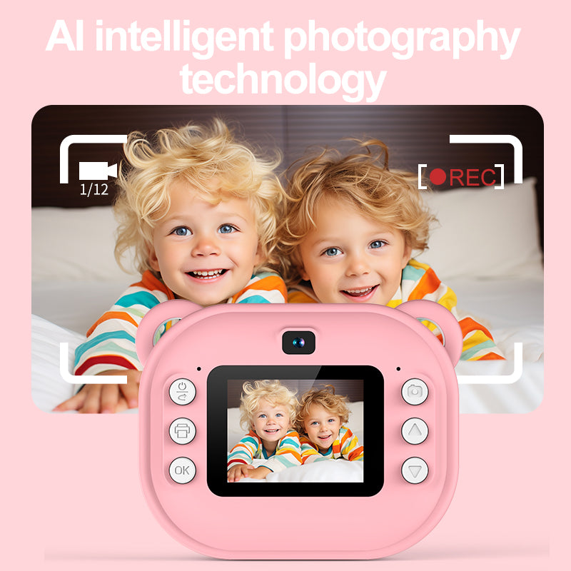 Mini instant print kids camera with photo printer for children
