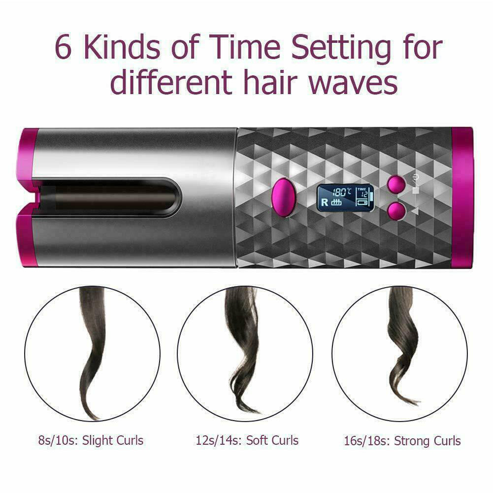 Cordless automatic hair curler with LCD display – Lebanon