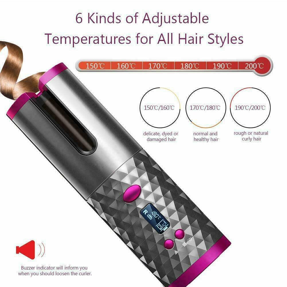 Cordless automatic hair curler with LCD display – Lebanon
