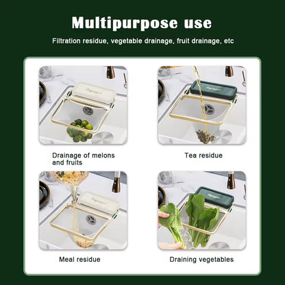 Foldable sink strainer collapsible vegetable fruit drainer basket