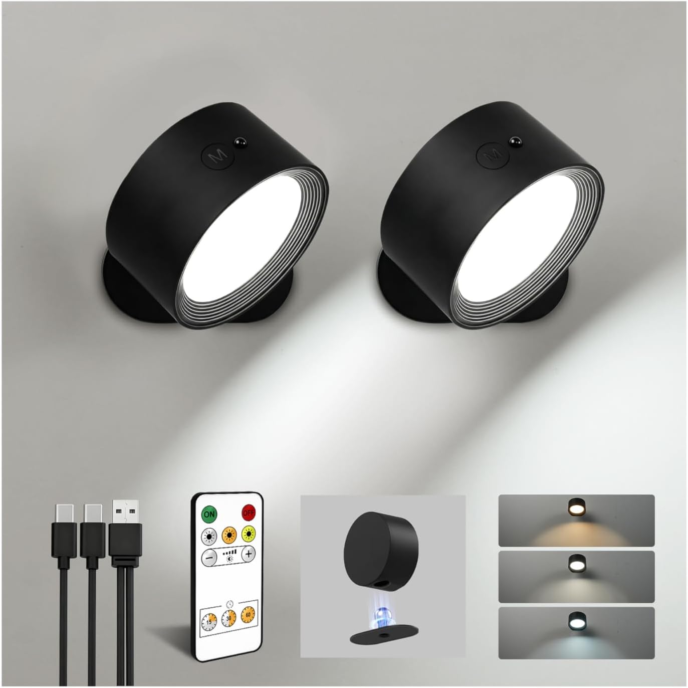 GlowMount Rechargeable Wall Light
